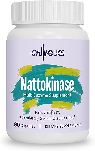 Suplemento de nattoquinasa 10000FU con nattoquinasa orgánica, serrapeptasa, bromelina, curcumina, vitamina E y ginseng, comodidad de movimiento, 90