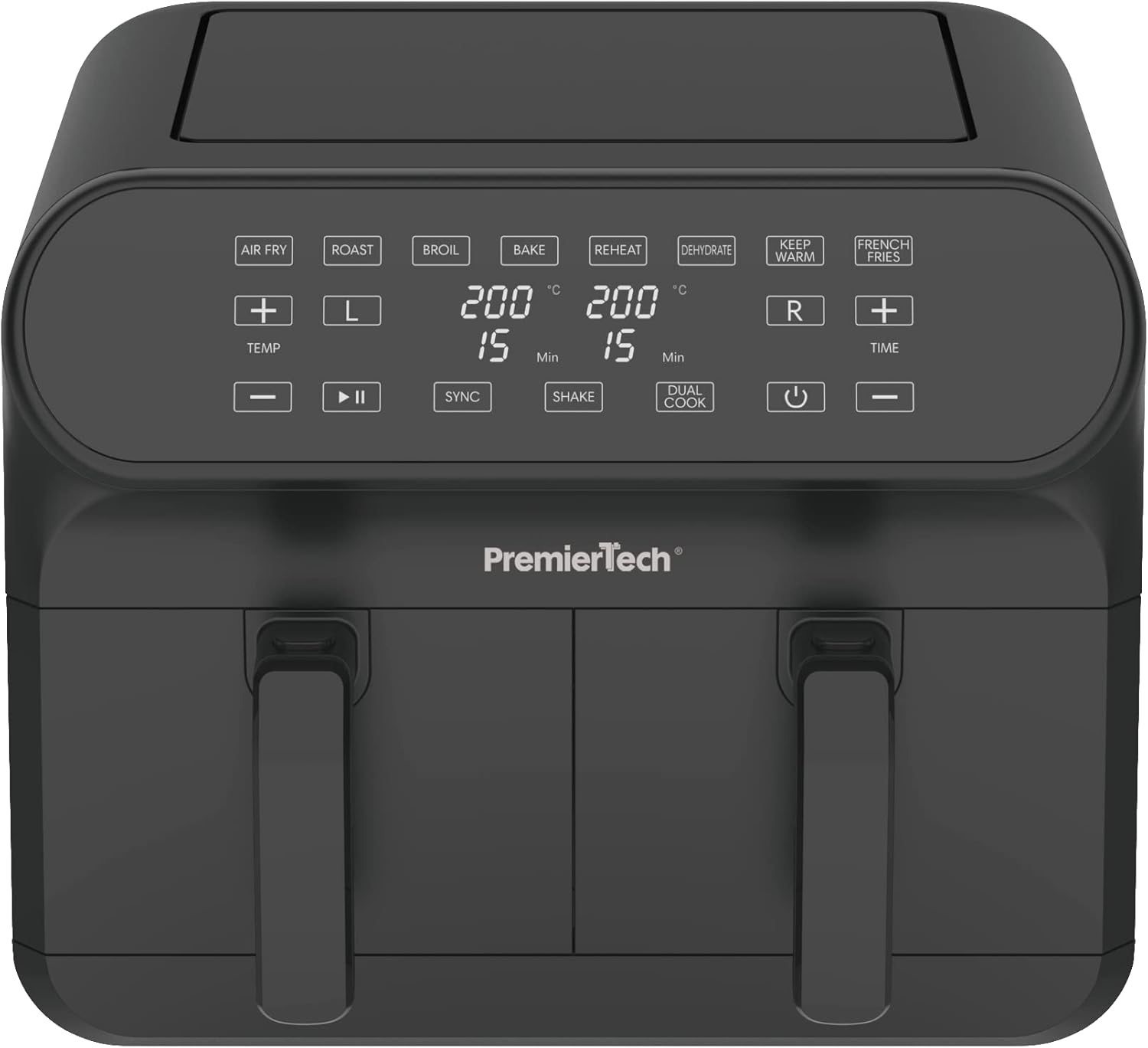 PremierTech Friggitrice e Forno ad Aria Doppio Cestello 8 Litri (4 + 4), 8 programmi, 2 zone indipendenti, Display digitale PT8LAF, Touch Screen, Cucina Sana, Griglia, Arrostisci, Scongela PremierTech Friggitrice e Forno ad Aria Doppio Cestello 8 Litri (4 + 4), 8 programmi, 2 zone indipendenti, Display digitale PT8LAF, Touch Screen, Cucina Sana, Griglia, Arrostisci, Scongela