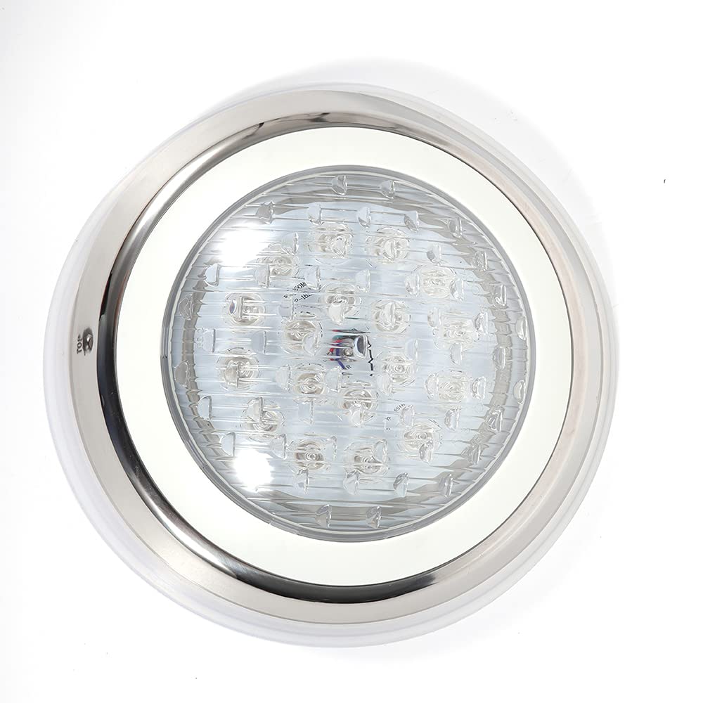 54W RGB LED 7 Color Changing Pool Light 5400 LMS Wall Surface Mounted Waterproof 90 Degrees Beam Angle Swimming Pool Pond Submersible Underwater Lamp IP68 Waterproof 12V AC with Remote 4.9ft Cord