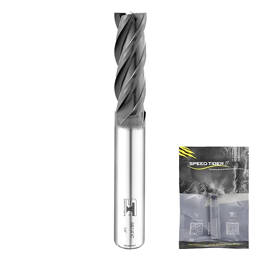 SPEED TIGER Micrograin Carbide Square End Mill - 4 Flute - ISE5/8 4T (1 Piece, 5/8") - for Milling Alloy Steels, Hardened Steel, Metal & More – Mill Bits Sets for DIYers & Professionals