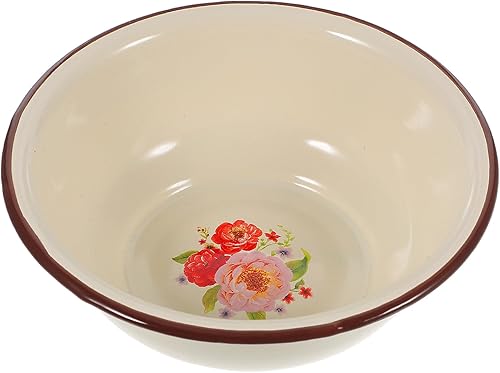 jojofuny Cuenca de esmalte cuenco de esmalte cuenco de camping cuenco profundo de esmalte vintage cuenco de esmalte cuenco de batido de huevos