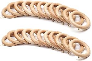 Premium Wooden Curtain Rings with Clips