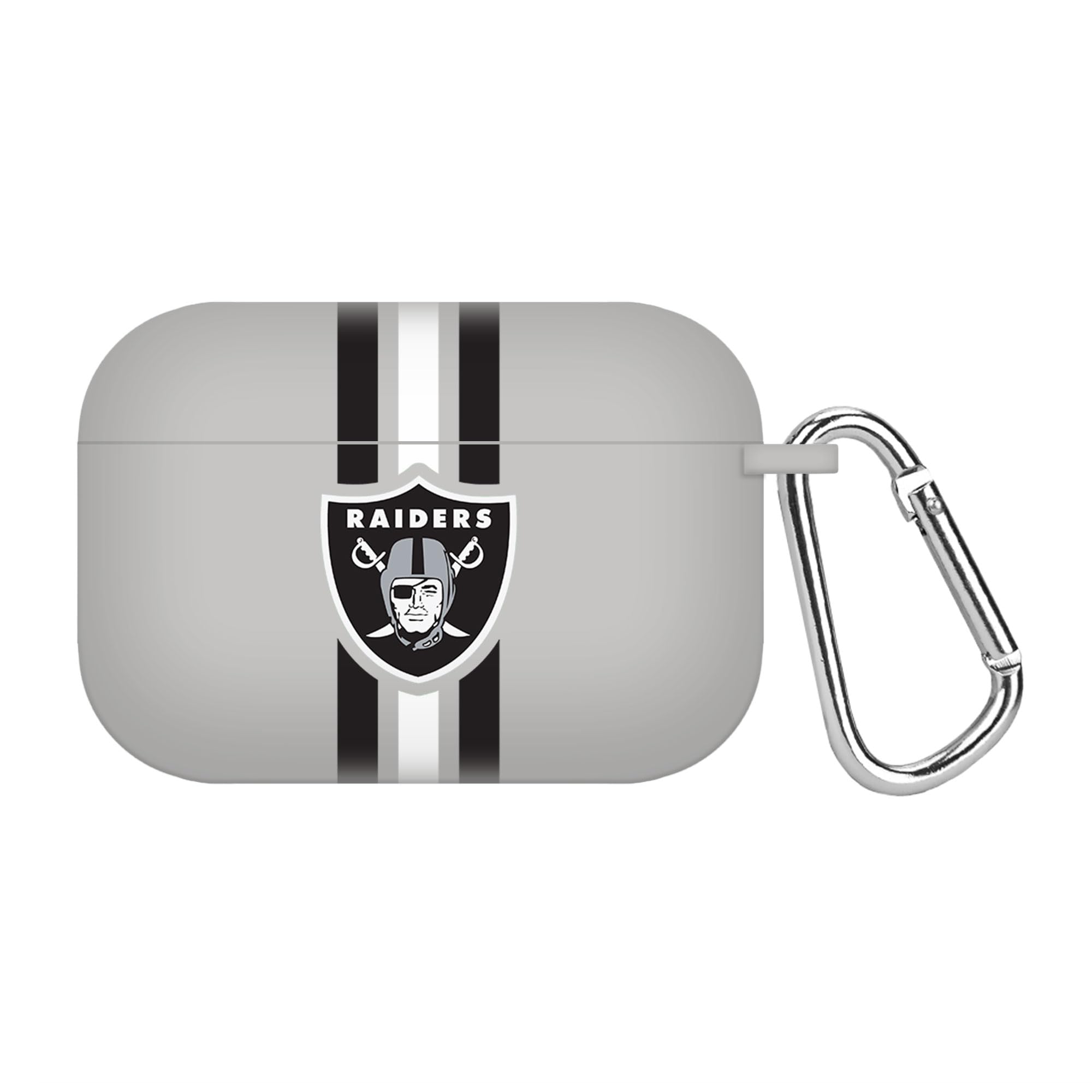 Game Time Las Vegas Raiders HD Case Cover Compatible with Apple AirPods Pro Battery Case (Gray Stripes)