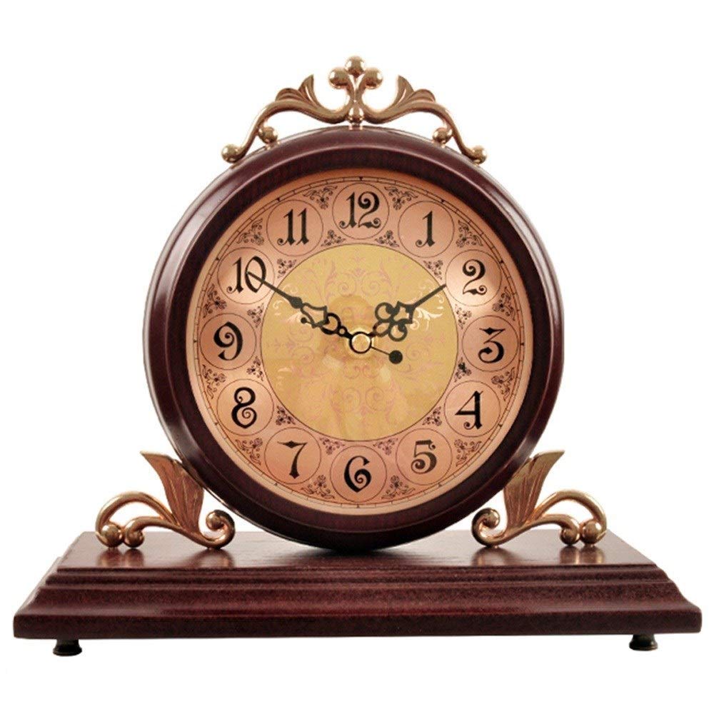 USMCPQVXN Mantel Clock Decorative Wood Vintage Clocks Wooden Design Fireplace Clock Battery Operated Fireplace for Living Room Fireplace Office Desk Shelf Clocks for Living Room Decor/0818H