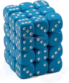 DND Dice Set-Chessex D&D Dice-12mm Opaque Light Blue and White Plastic Polyhedral Dice Set-Dungeons and Dragons Dice Includes 36 Dice – D6, Multi-Coloured (CHX25816)
