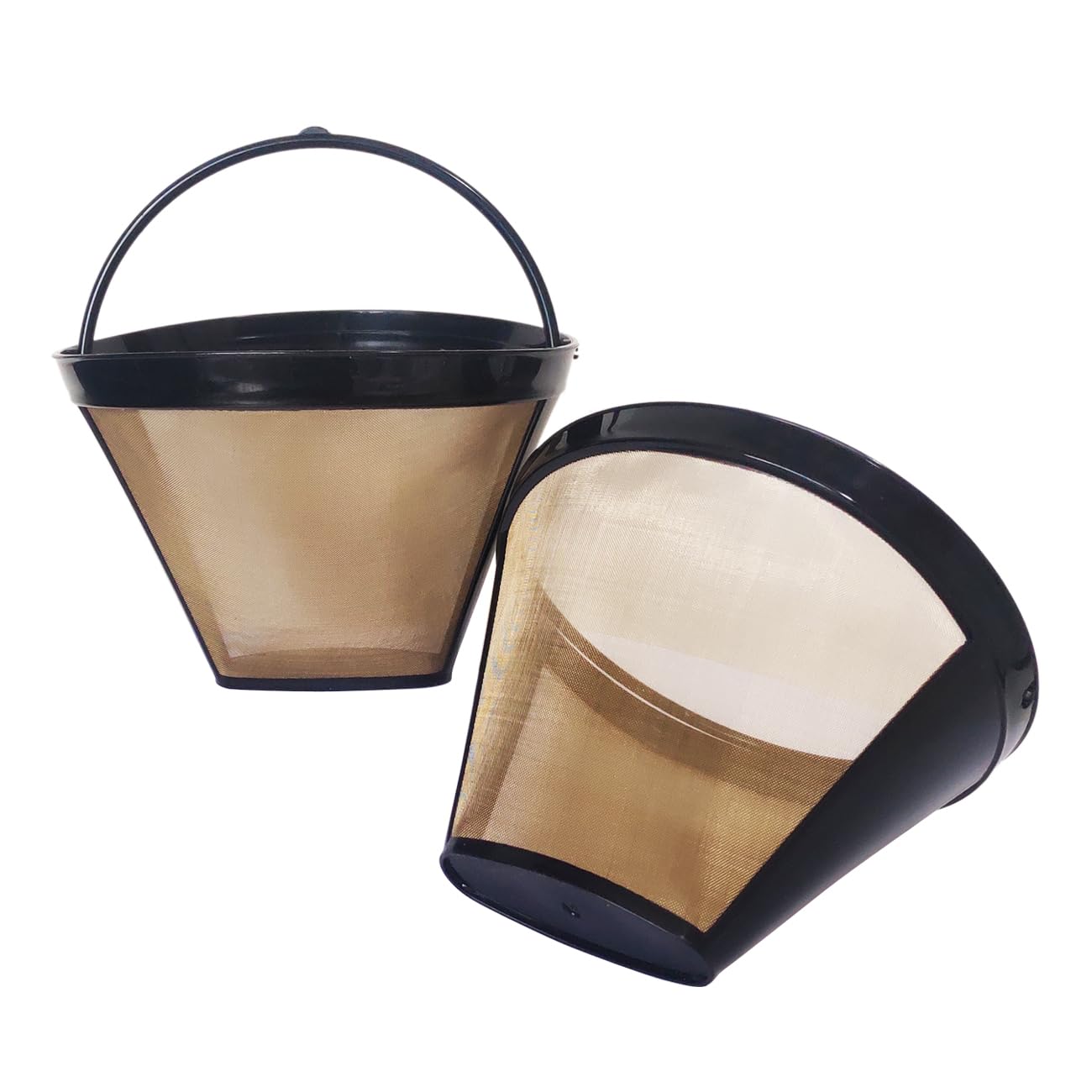 2Pcs Reusable Coffee Filter Basket, No.4 Cone Coffee Maker Filters, for Ninja and Cuisinart Coffee Maker Machines Brewers Filter Replacement