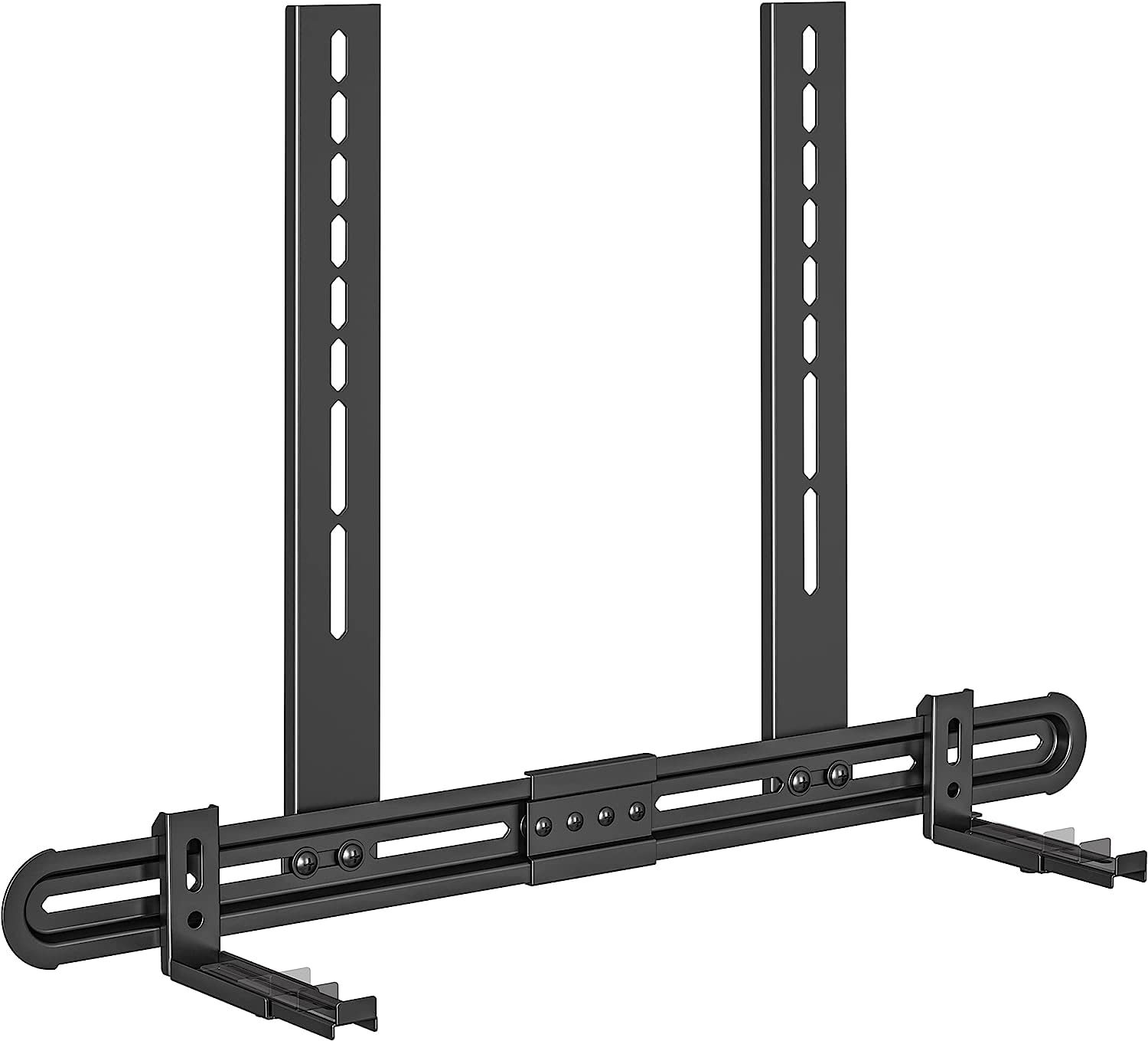 USX MOUNT Universal Soundbar Mount to TV, Sound Bar Wall Mount Bracket Above or Under TV, Up to 13 Lbs, Removable No-Slip Base Holder Extends 3.46”-6.06, Easy to Install, XAS002