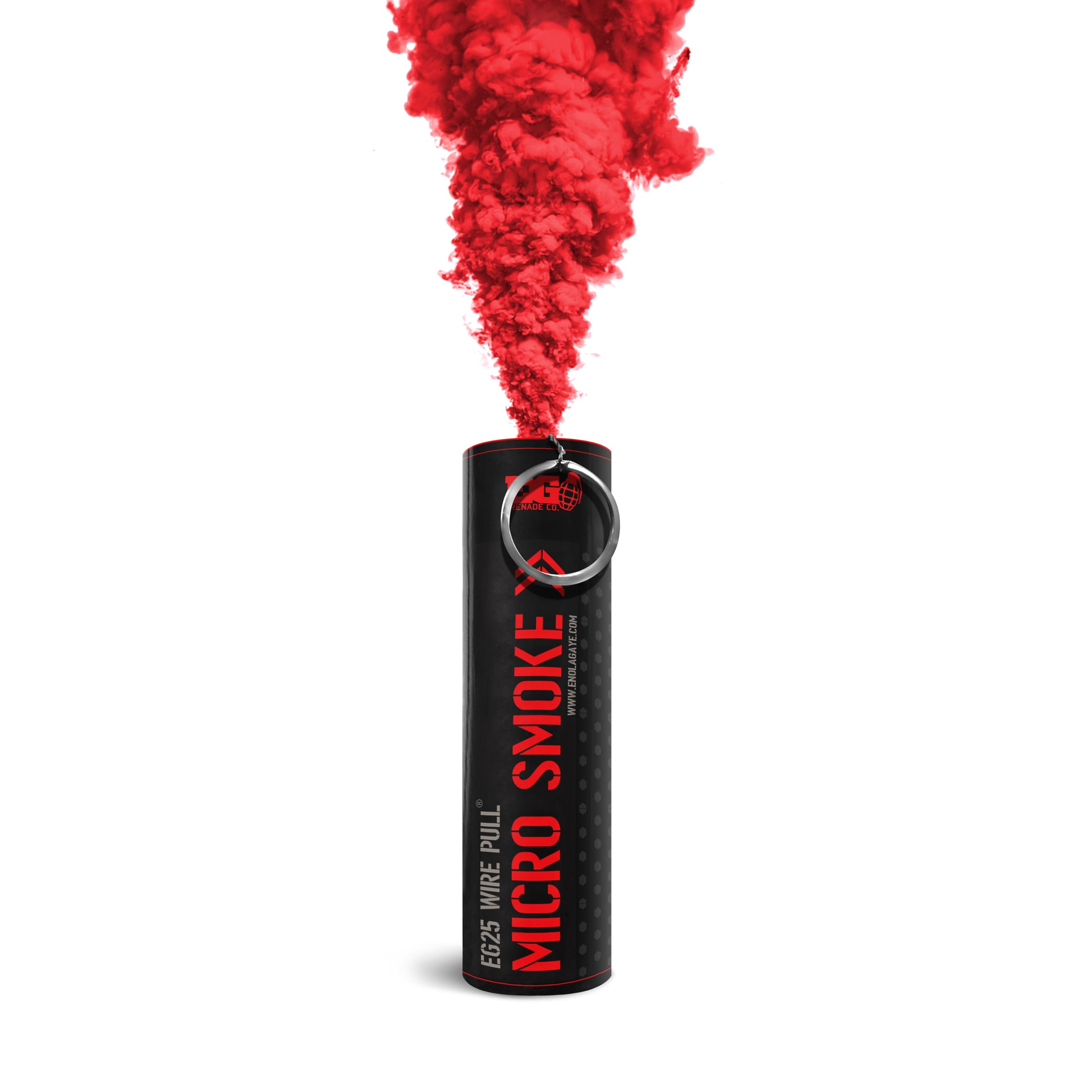 Enola Gaye EG25 Micro Smoke Grenade Wire Pull® Perfect for Weddings | Gender Reveal | Paintball | Football | Photography | Special Effects (Red)