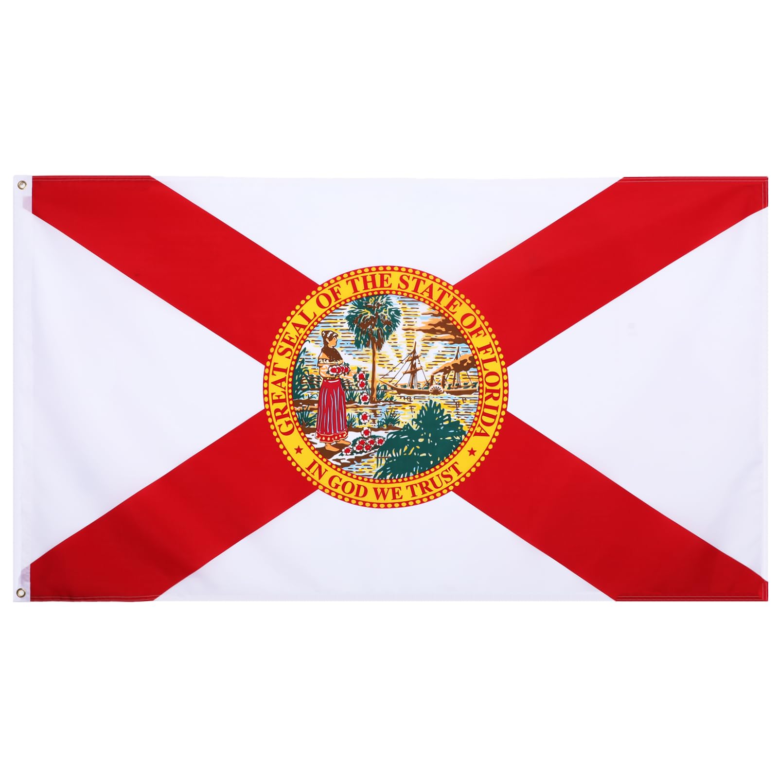 3x5 FT Florida State Flag, FL State Flags with Reinforced Brass Grommets for Indoor and Outdoor Display | Durable Polyester 150D Printed State of Florida Flags Vivid Color and Fade Resistant