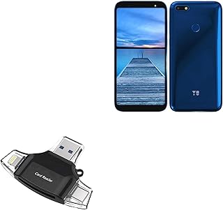 BoxWave Smart Gadget Compatible with YU Ace - AllReader SD Card Reader, microSD Card Reader SD Compact USB - Jet Black