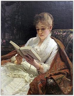 JRLDMD Ivan Kramskoi Artwork Poster《Ritratto di Una Donna Che Legge》 Canvas Art Oil Quadro Famous Picture Decorazione della Parete Decorazione della casa 60x70cmx1 Senza Cornice
