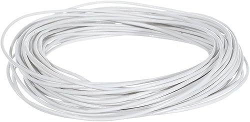 Tiras de cordón de cuero redondo genuino de 0.069 pulgadas para pulseras, collares, cuentas y otras joyas  10 yardas  29.9 ft  Blanco