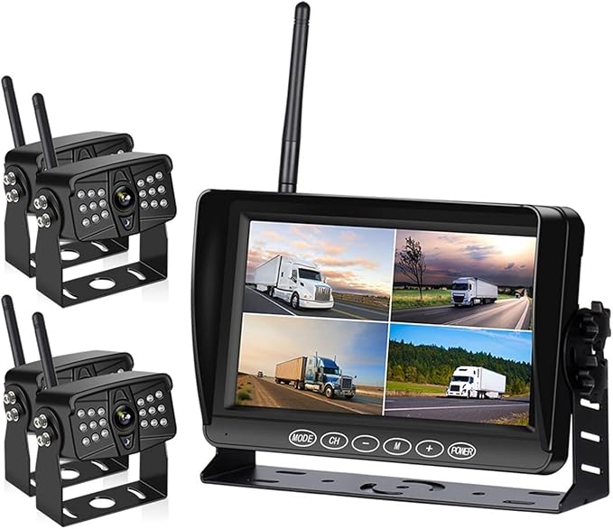 Digital Wireless Backup Camera 7''Monitor Highway Observation System