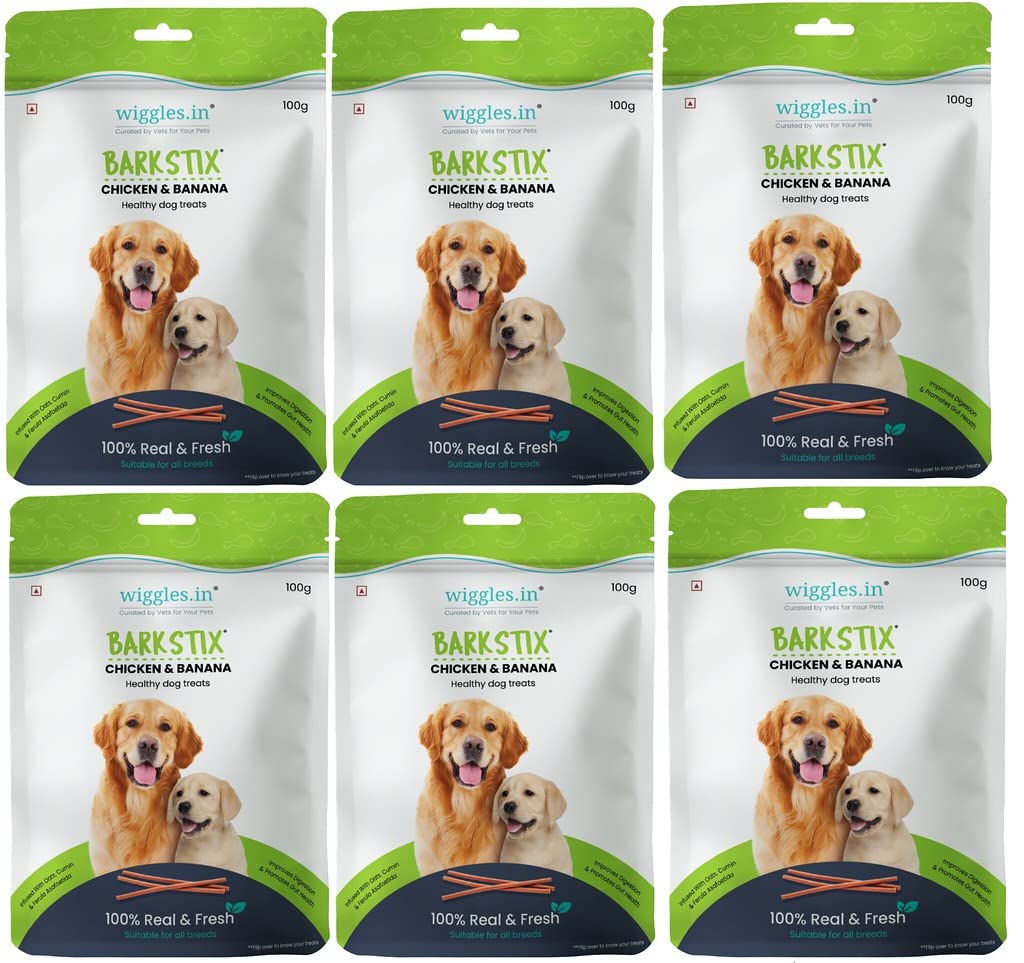 Buy WIGGLES Barkstix Dog Treats for Training Adult Puppies, 100g