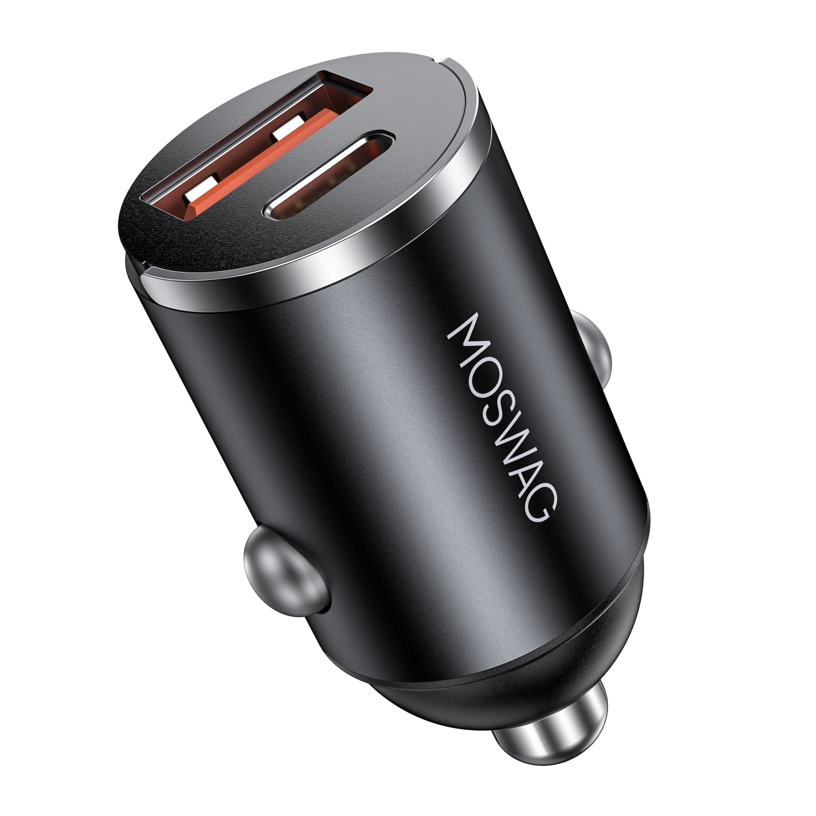 MOSWAG Car Charger, Invisible Cigarette Lighter USB Adapter [All Metal & Mini], 18W&15.5W 2 Port Car Adapter, QC3.0 Dual Port Cigarette Lighter for iPhone 16 15 Samsung S25 Ultra Piexl 7 and More