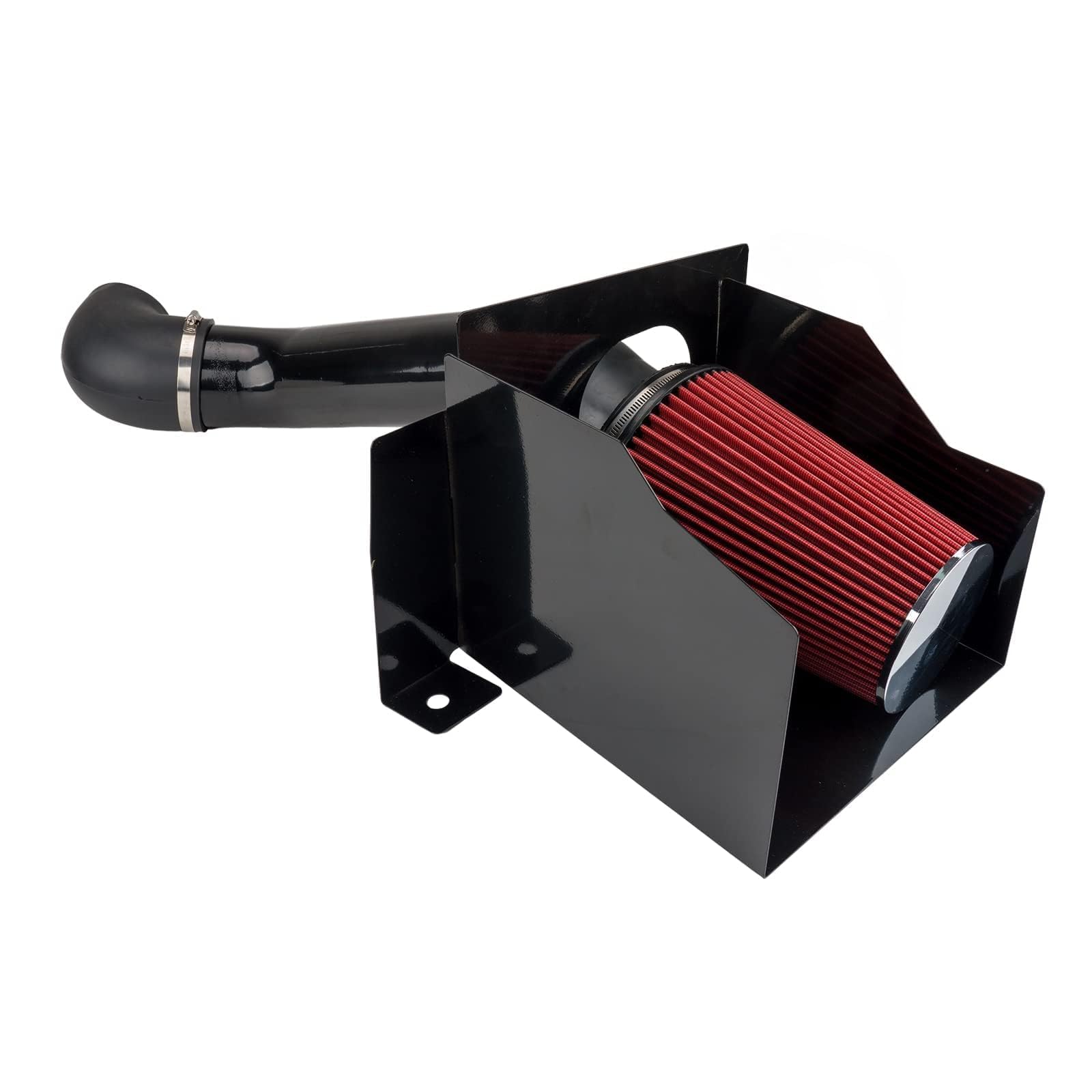 Cold Air Intake System Aluminum Polished High Flow Replacement for 2003-2009 Hum-mer H2 DRSS-5075, High Performance Filters