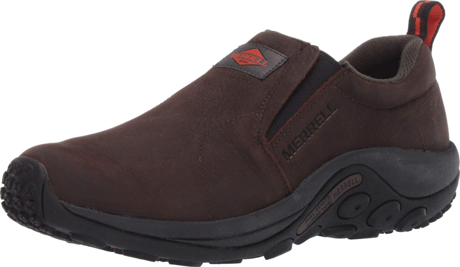 Merrell Men's Jungle Moc Leather Slip Resistant Industrial Shoe, Espresso, 12 Wide