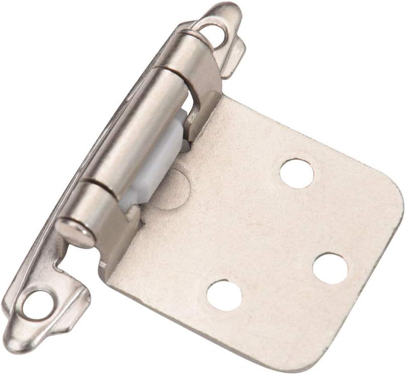 Colester Direct Satin Nickel Self Closing Cabinet Hinge Face Mount Overlay 25 Pairs (50, Satin Nickel)