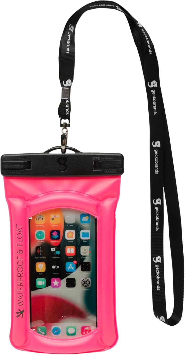 geckobrands Float Phone Dry Bag – Waterproof & Floating Phone Pouch – Fits Most iPhone and Samsung Galaxy Models geckobrands Float Phone Dry Bag – Waterproof & Floating Phone Pouch – Fits Most iPhone and Samsung Galaxy Models
