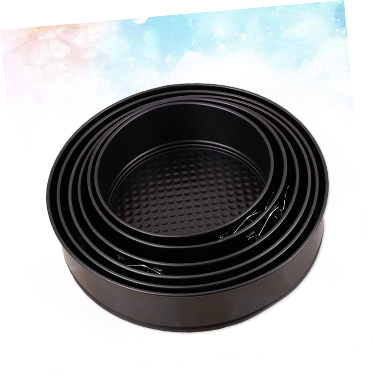6pièce Moules à Gâteaux Ronds Antiadhésifs avec Fond Alvéolé pour Cuisson Facile et Nettoyage Simple Compatible Lave-vaisselle et Congélateur