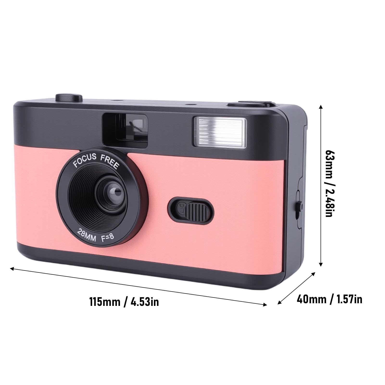 Camera da Film da 35 Mm Riutilizzabile, 27 Film a Colori, Fascino Nostalgico, Ricca Narrazione, Ambienti Manuali di Lunga Durata per Flash, Messa a Fuoco, Otturatore, Materiale (Rosato)