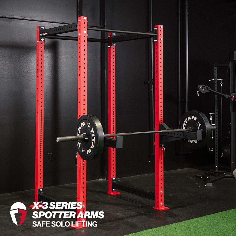 Titan Fitness X-3 Series Spotter Arms, 1500 LB Capacity, Black Safety Catches, Power Rack Solo Lifting Attachments, Set of 2