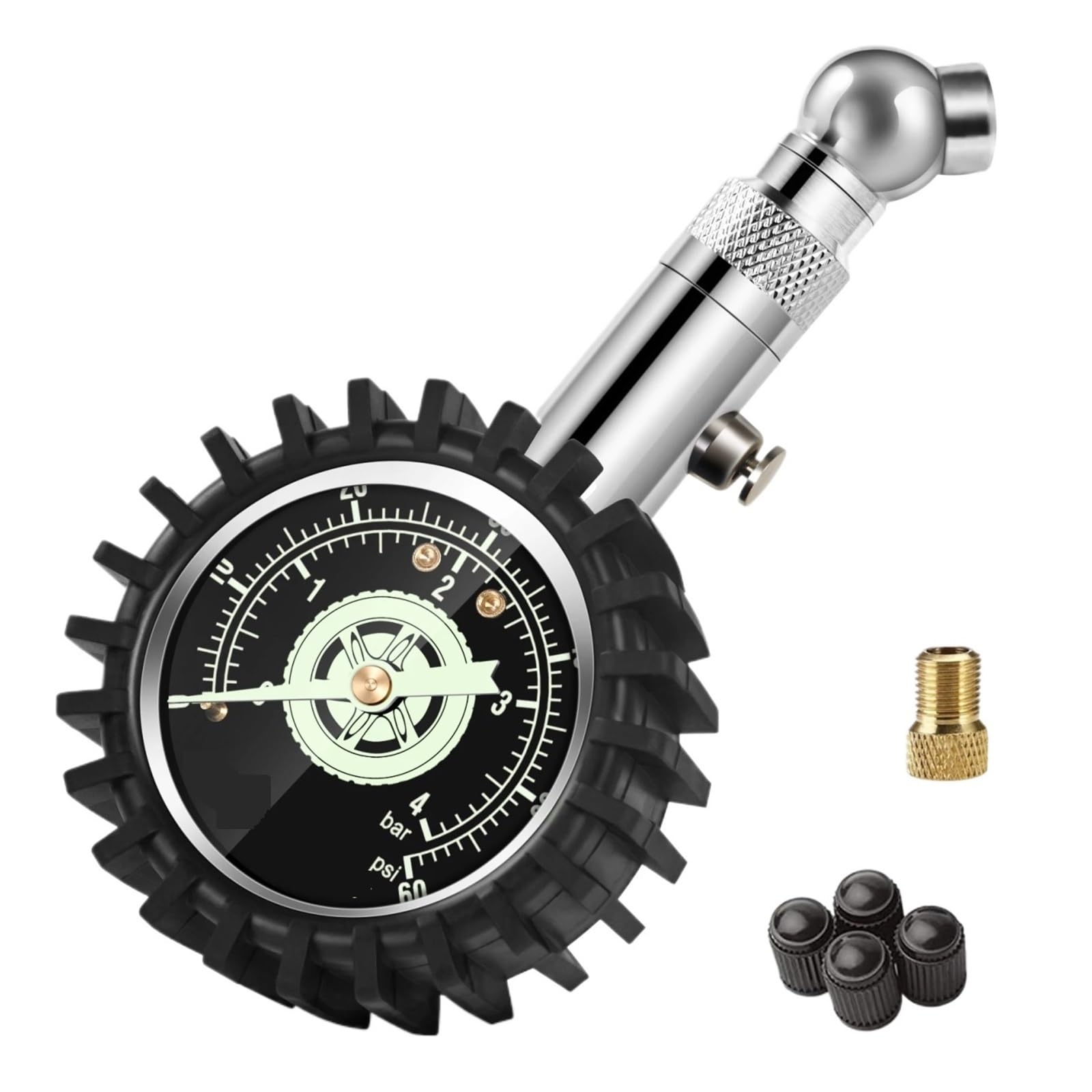 Miernik ciśnienia w oponach 60Psi 4Bar Tester pojazdu System monitorowania dla motocykli samochodów ciężarowych łAtwy W UżYciu(60Psi 4Bar)