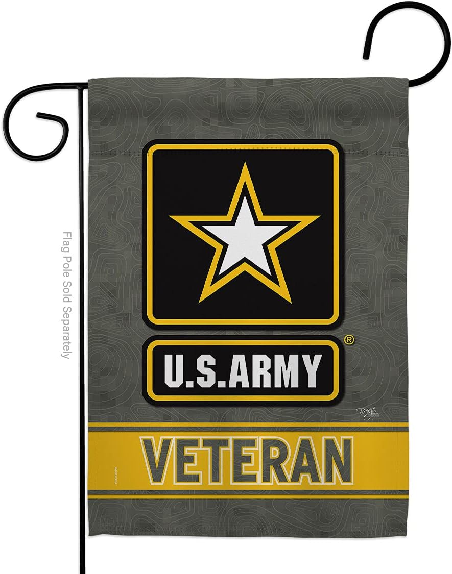 US Army Veteran Garden Flag - Armed Forces Rangers United State American Military Retire Official - House Decoration Banner Small Yard Gift Double-Sided Made in USA 13 X 18.5
