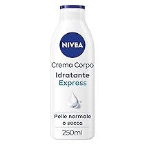 NIVEA Crema Corpo Idratante Express 250 ml, Crema idratante corpo 72h arricchita con Acido Ialuronico Puro, Minerali Marini e Siero Nutrimento Intenso, Crema corpo idratante pelle secca o normale