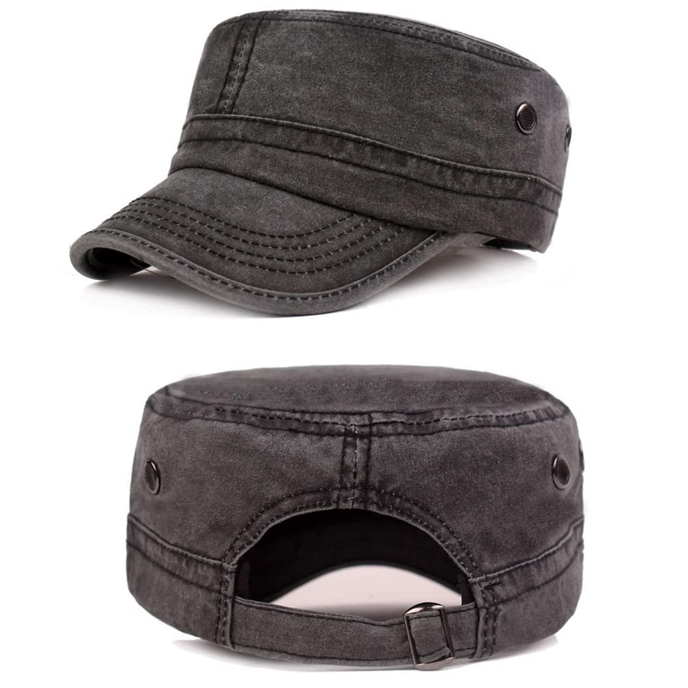 Cappellini militari da uomo in cotone con cappuccio piatto