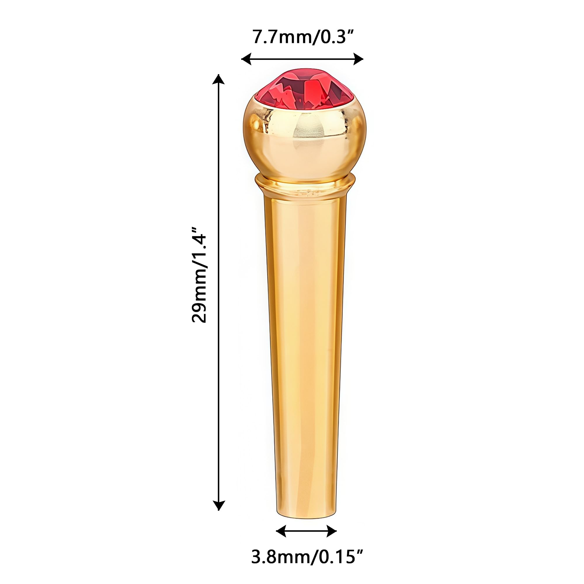 Musiin Acoustic Guitar Bridge Pins String Peg Guitar Parts Replacement Pack of 6 Pieces(Red), Gold - Image 2