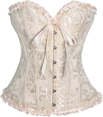 Ruziyoog Corset Tops for Women Bustier Shapewear Lingerie Lace Waist Push Up Bodysuit Pirate Corset Steampunk Corset Overbust