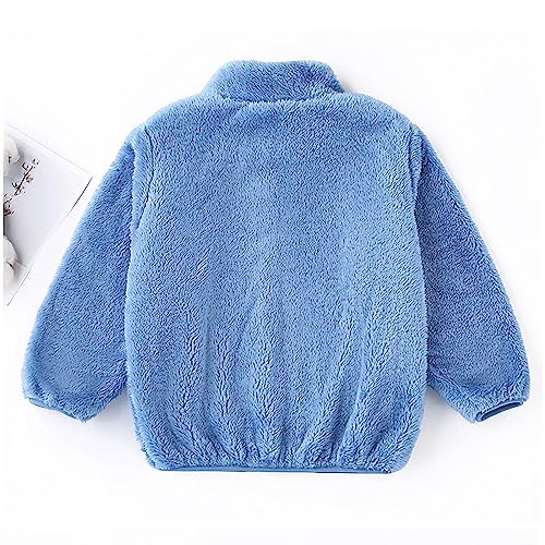 Kids Girls Fleece Jacket Full Zip Warm Winter Coats Thicken Windproof Outwear Solid Color Jackets Clothes With Pocket4