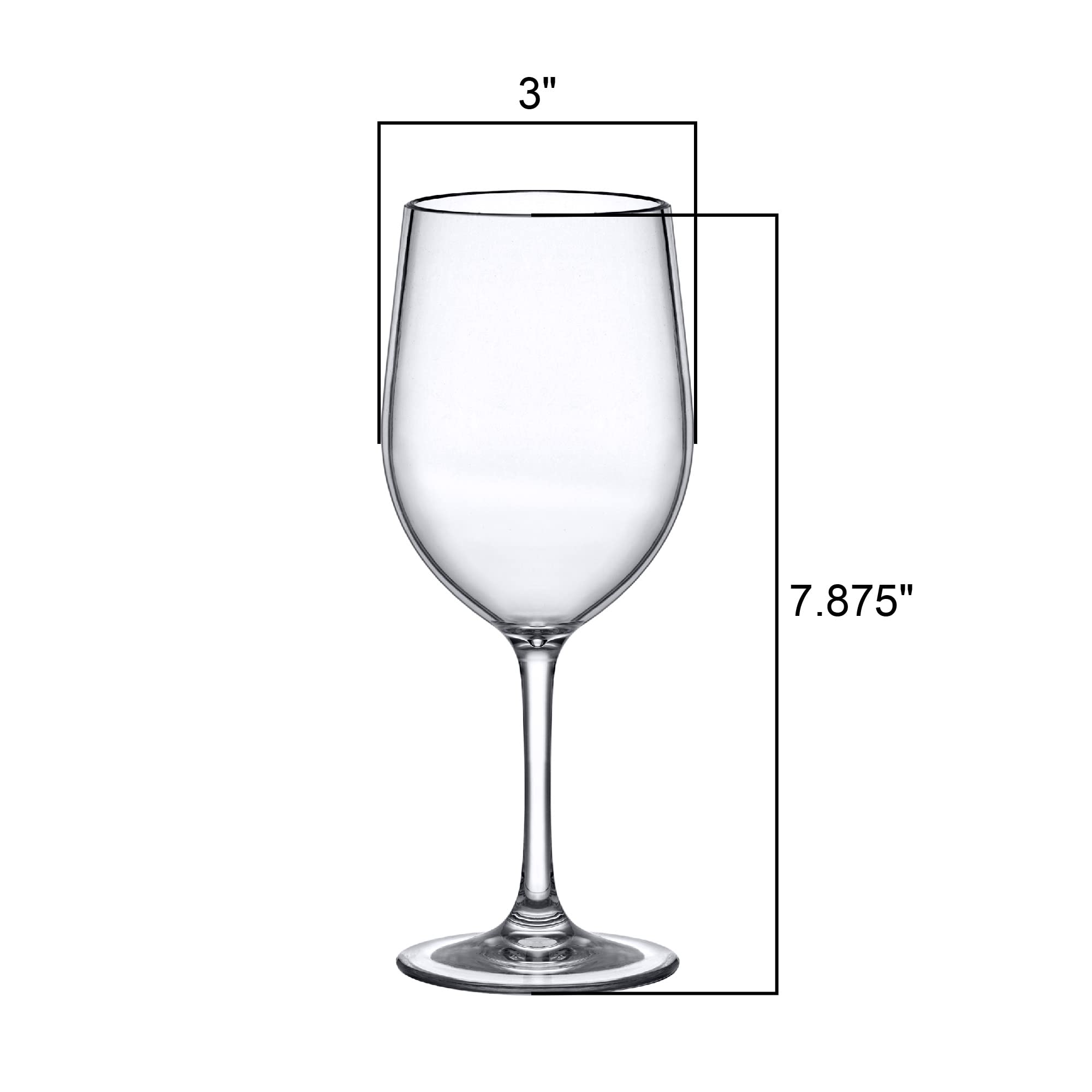 Amazing Abby - Clara - Copas de vino Tritan irrompibles de 12 onzas (juego de 6), copas de vino de plástico, reutilizables, sin BPA, aptas para lavavajillas, perfectas para piscina, al aire libre,