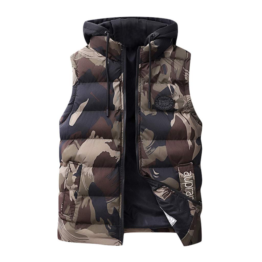 Khaki Sleeveless Military Jacket Mens Vest Jacket Nrutup Casual