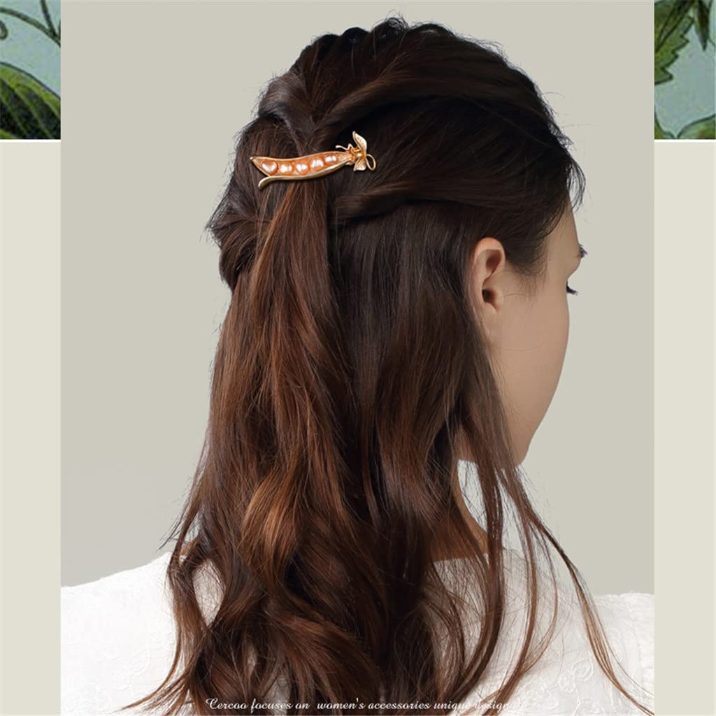 Forcine, fermagli, fermagli for capelli, fermagli for artigli, impugnatura for capelli Perla d'acqua dolce Fermaglio for capelli con mandrino parallelo Forcina for capelli Stile retrò Perla d'acqua do