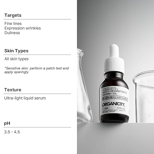 Miniatura 6 de Organicity Argireline Solution 10% acetil hexapéptido-8 500 ppm suero facial concentrado 1.01 fl oz + 0.16 fl oz  Cuidado de la piel coreano