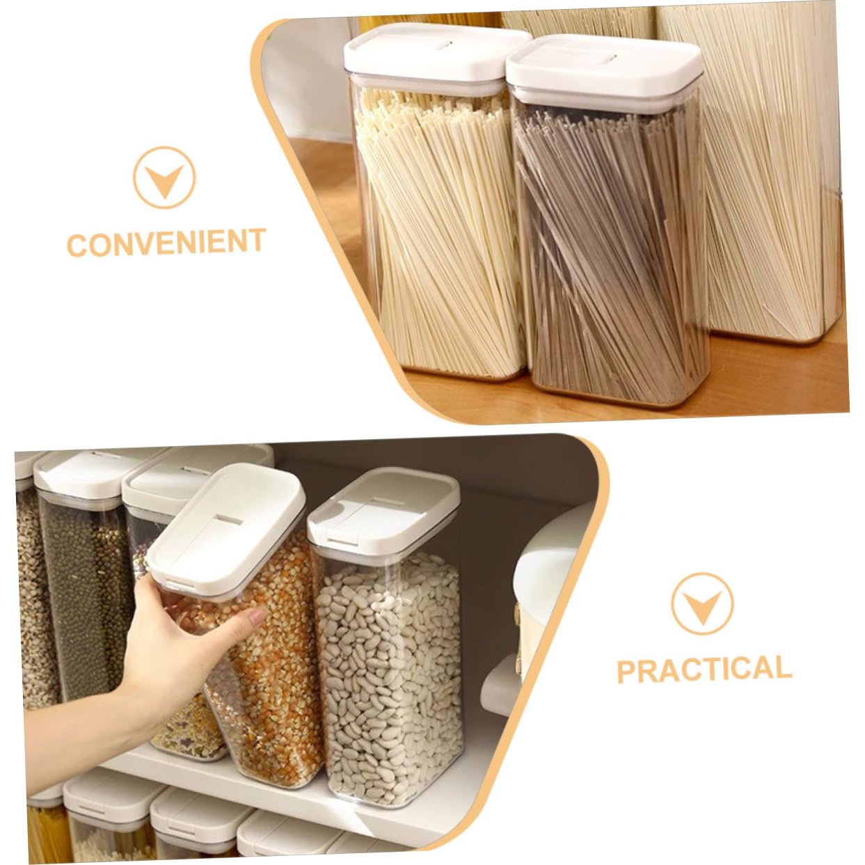 3stücke Pasta Container Aufbewahrungsglas Für Trockene Lebensmittel Luftdicht Transparent Vielseitig Einsetzbar Für Nudeln Cerealien Und Küchenorganisation