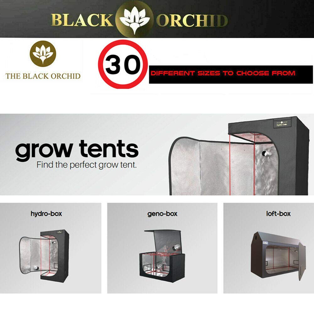 BLACK ORCHID Heavy Duty Reflective Mylar Grow Tent 70 x 70 x 160 cm Hydroponic Grow Room Indoor Plant Growing Bud Dark Box Lightproof Oxford Cube Patio, Lawn & Garden