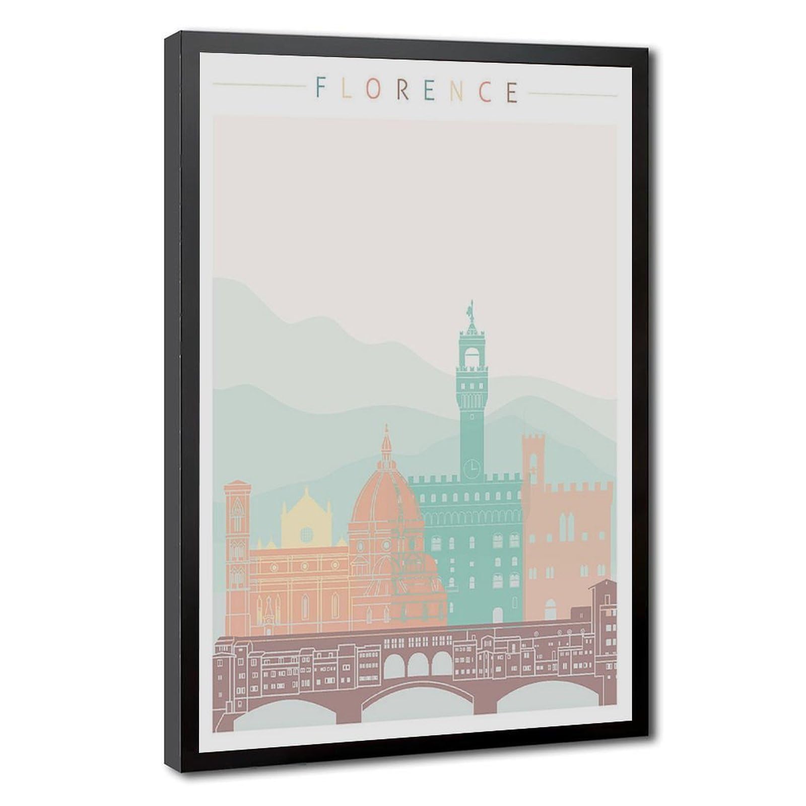 Bareronor Florence Skyline Canvas Poster Bedroom Decor Landscape Office Room Decor Gift 16" L X 24" W