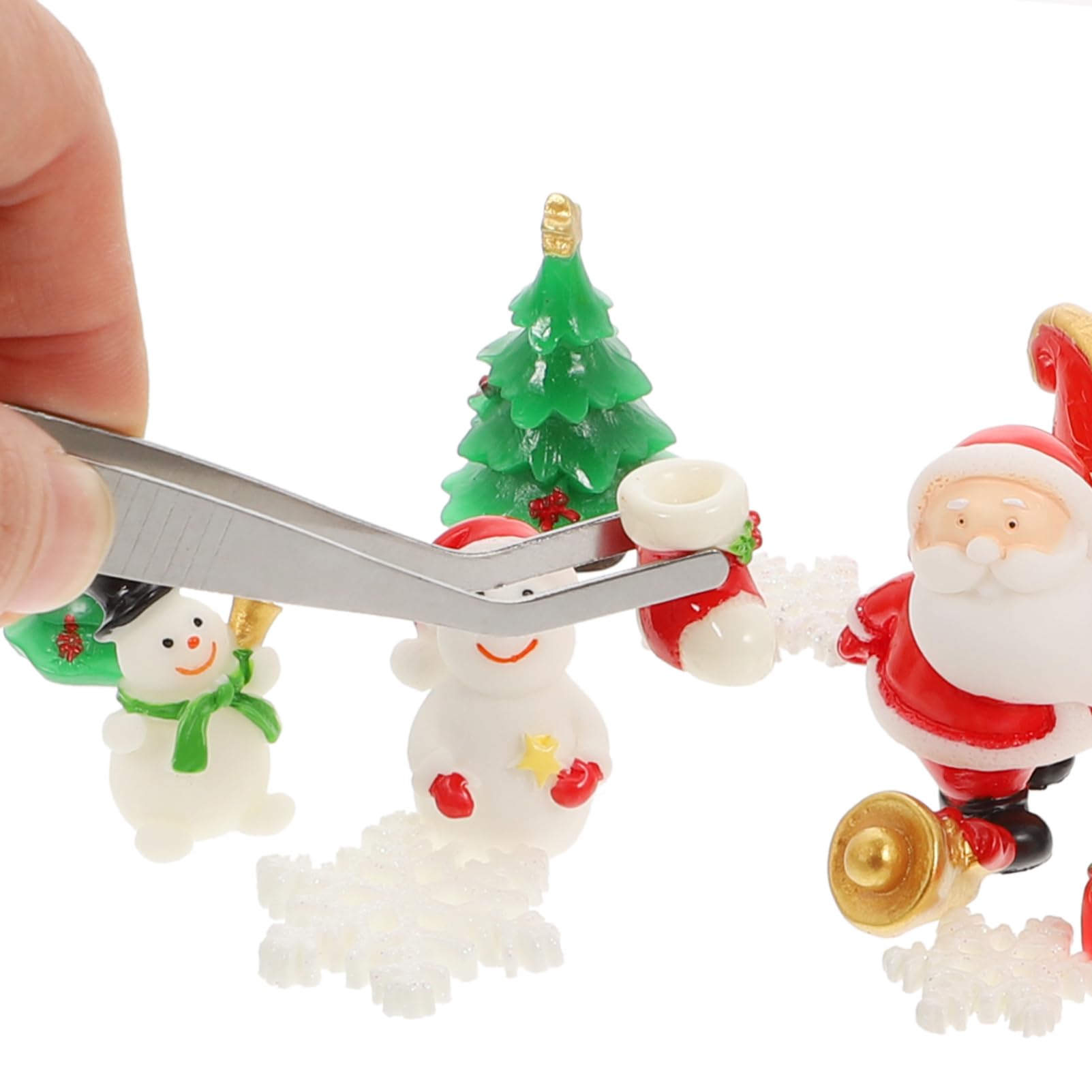 27pezzi Mini Ornamenti Natalizi in Resina Di Decorazioni Forma Di Cartone Animato Per Progetti Di Fai Da Te Miniatura e Scene Natalizie
