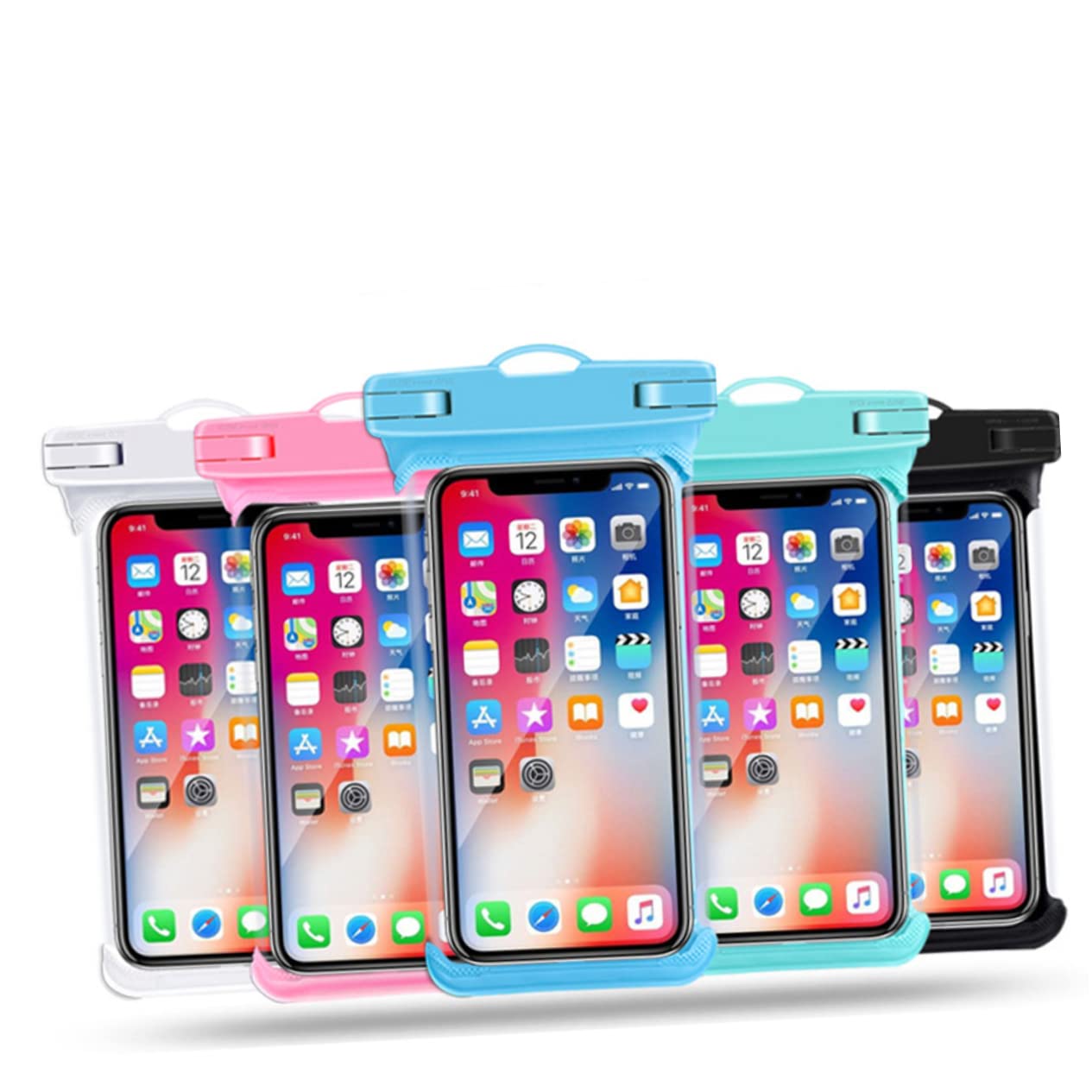 LALAFINA PVC Transparent Mobile Phone Bag Touch Screen Pouch for Outdoor Water Sports Fishing Hiking and Beach Activities Includes Lanyard Black