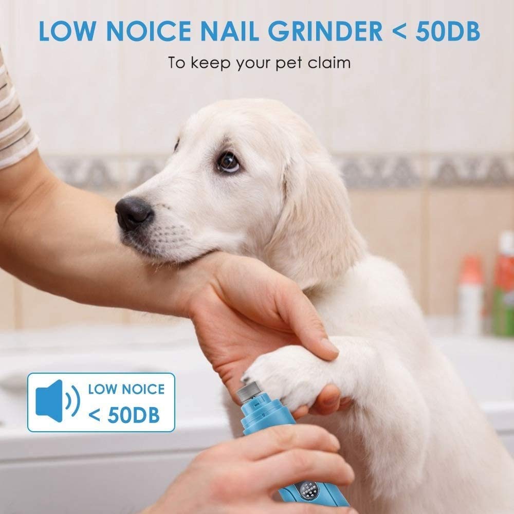 Molinillo de uñas for Perros - Potencia eléctrica Potente de 2 velocidades Trimmer de Clavo Profesional Tranquilo Patas indoloras y suavizantes for pequeños Perros Grandes y Gatos