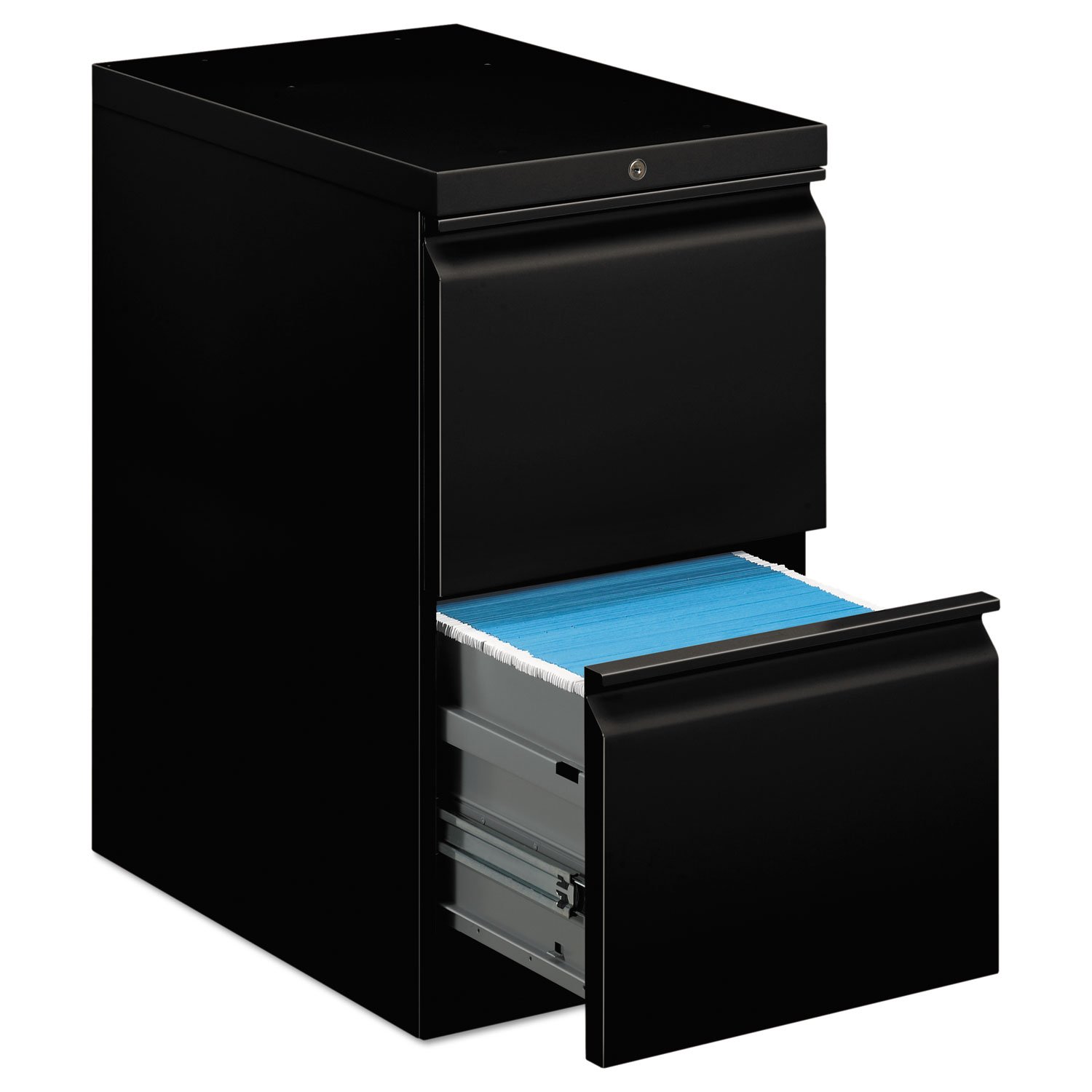 HON Brigade Mobile Pedestal | 2 File Drawers | Radius Pull | 15"W | Black Finish