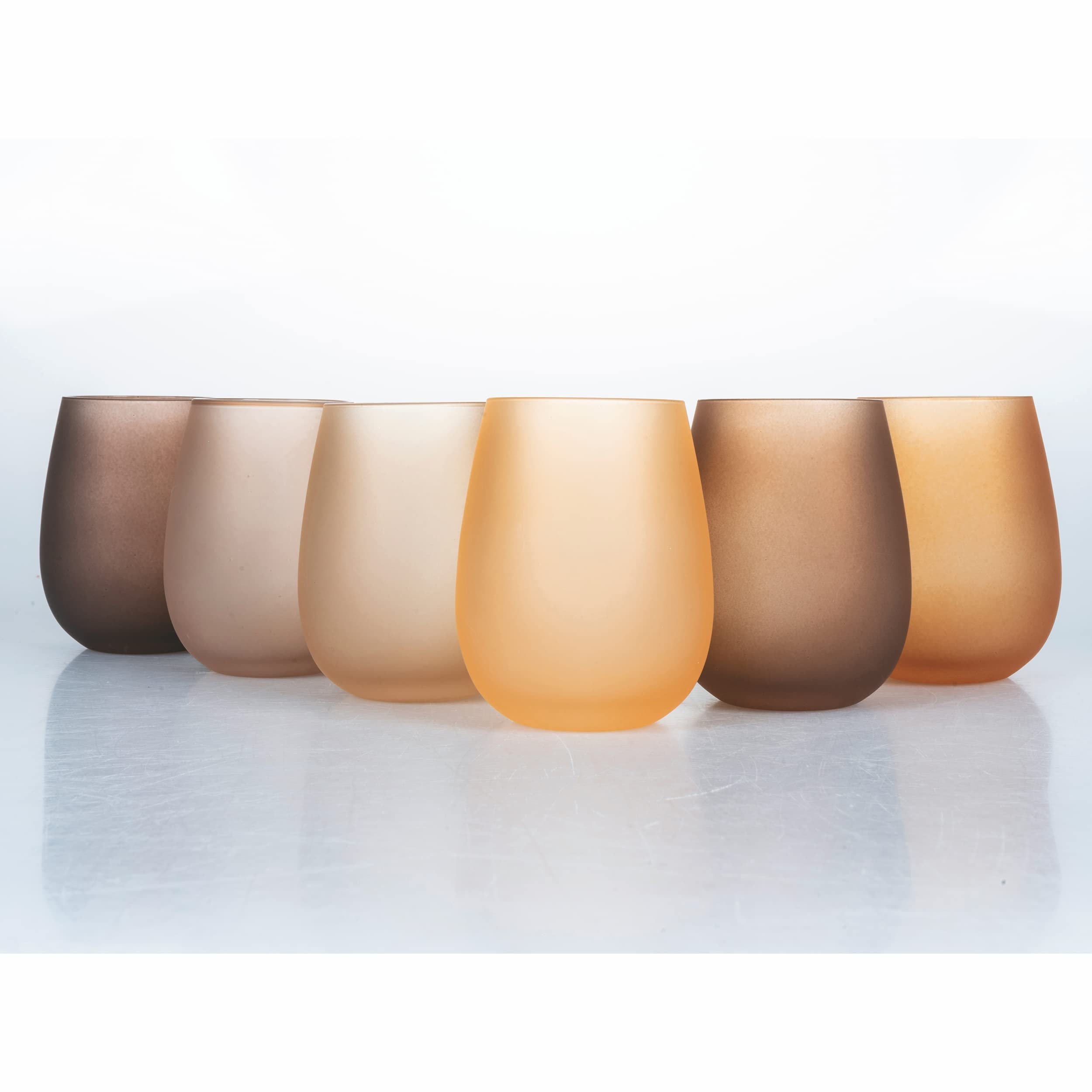 Villa d'Este Home Tivoli Happy Hour Chocolate Set 6 bicchieri acqua frosted in vetro 500 ml