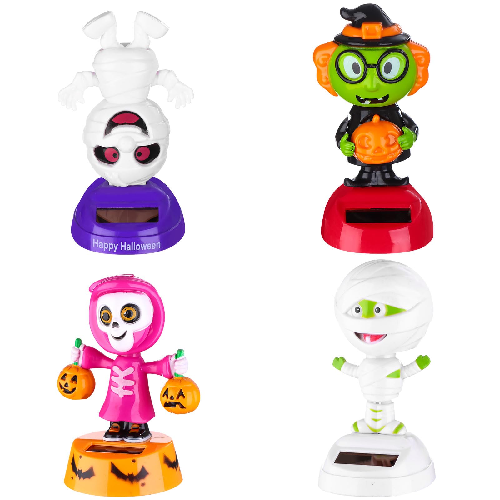 Figurine Citrouille Dansante Solaire Halloween - Décor De Voiture Animé, Ambiance Festive Sans Piles - 7
