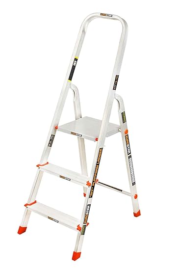 Eurostar 103 Aluminium 2 Step with Platform Ladder (Silver) (3 Feet)