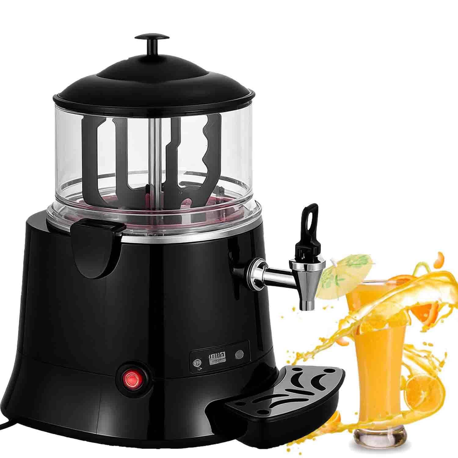 UORDBY Commercial Hot Chocolate Dispenser Warmer, 400W Electric Chocolate Melting Machine with LED Display, 30~90℃ Temp Adjustable, for Coffee Tea Milk Juice Black-5L