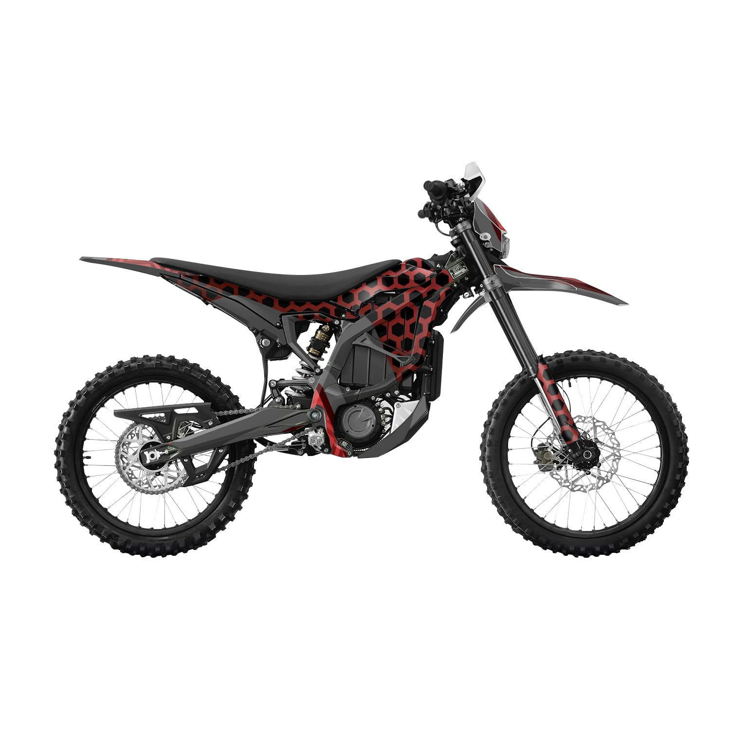 Surron Ultra Bee Graphics Kit Wrap - Hex Red - Sur-Ron Skin - Premium 3M Vinyl Protective Wrap Decal Cover - Easy to Apply | Crafted in The USA by MightySkins