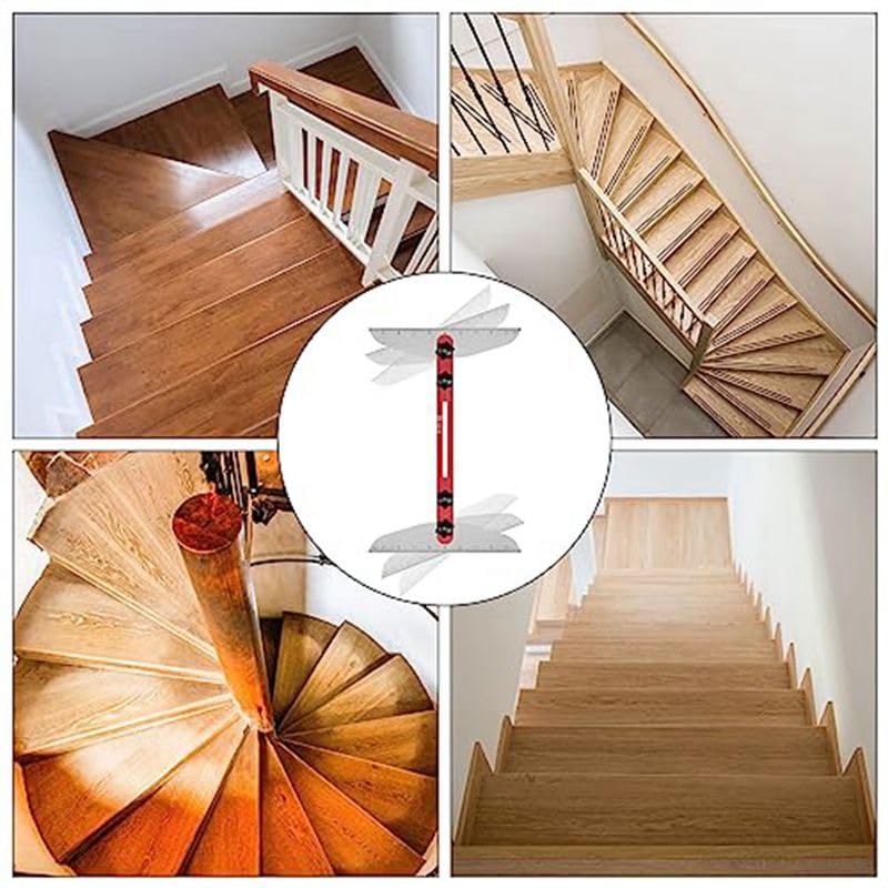 Gabarit de mesure pour marches d'escalier extensible en acier